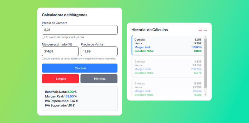 Calculadora de Precios, Márgenes y Beneficios